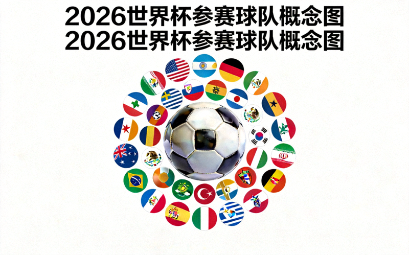 2026世界杯参赛球队概念图 - 多国国旗与足球